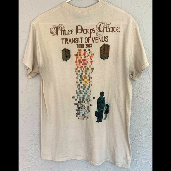 THREE DAYS GRACE TRANSIT OF VENUS 2013 OFFICIAL TOUR SHIRT SAND COLOR SIZE MED - Picture 5 of 6